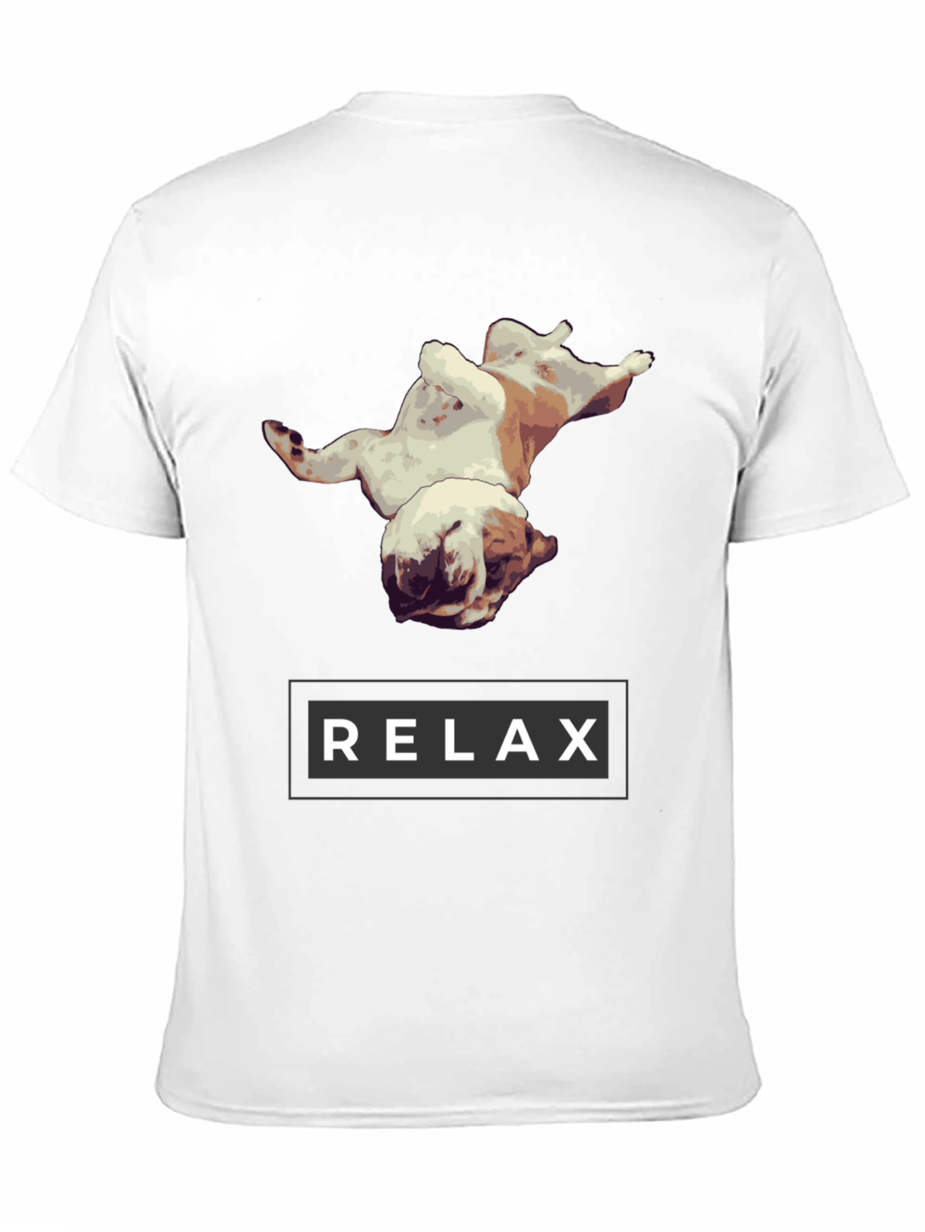 Relax Bulldog Graphic Tee - Black