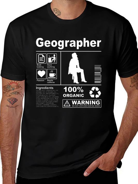 Geographer T-Shirt - 100% Organic Funny Gift