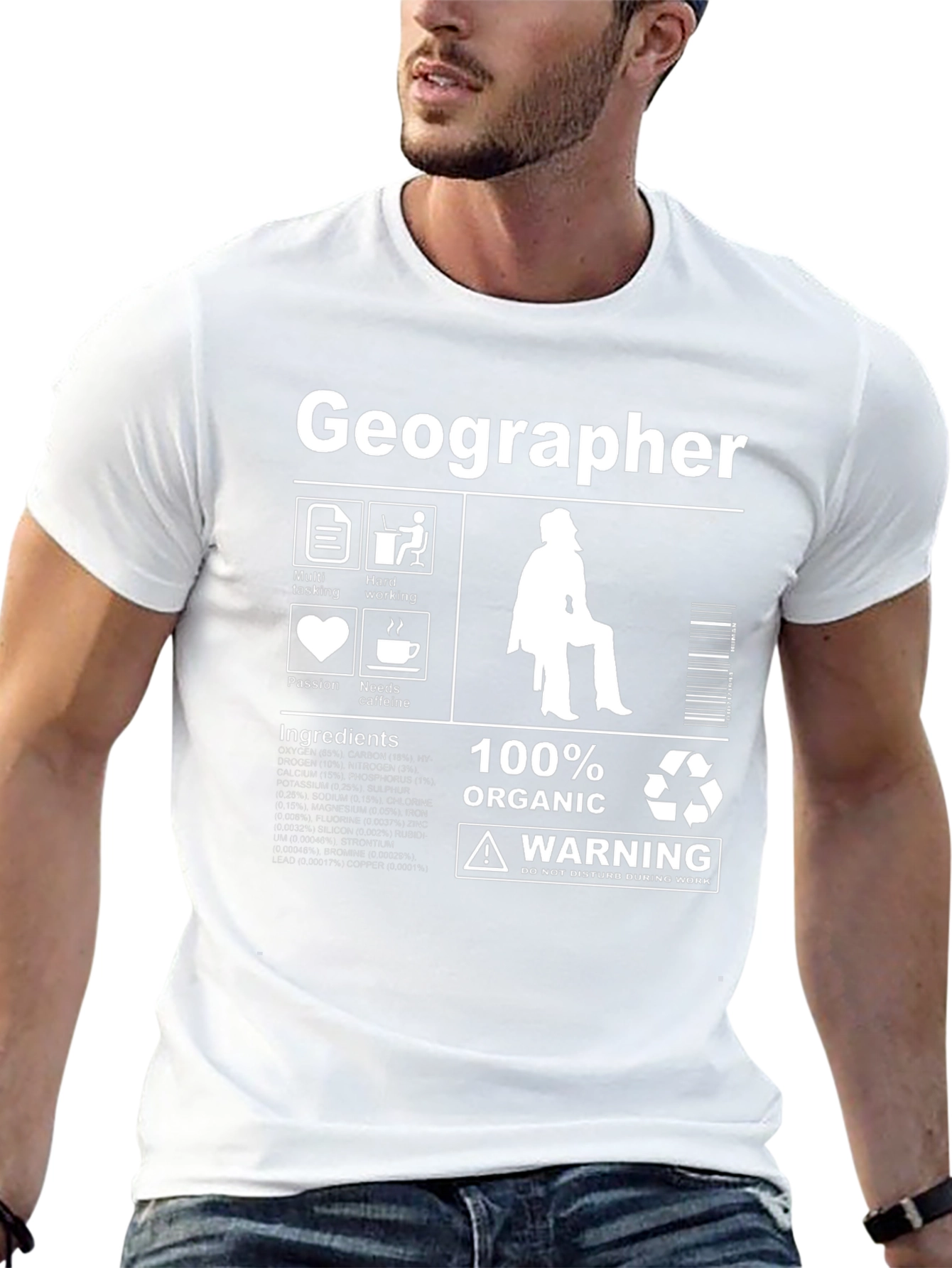 Geographer T-Shirt - 100% Organic Funny Gift