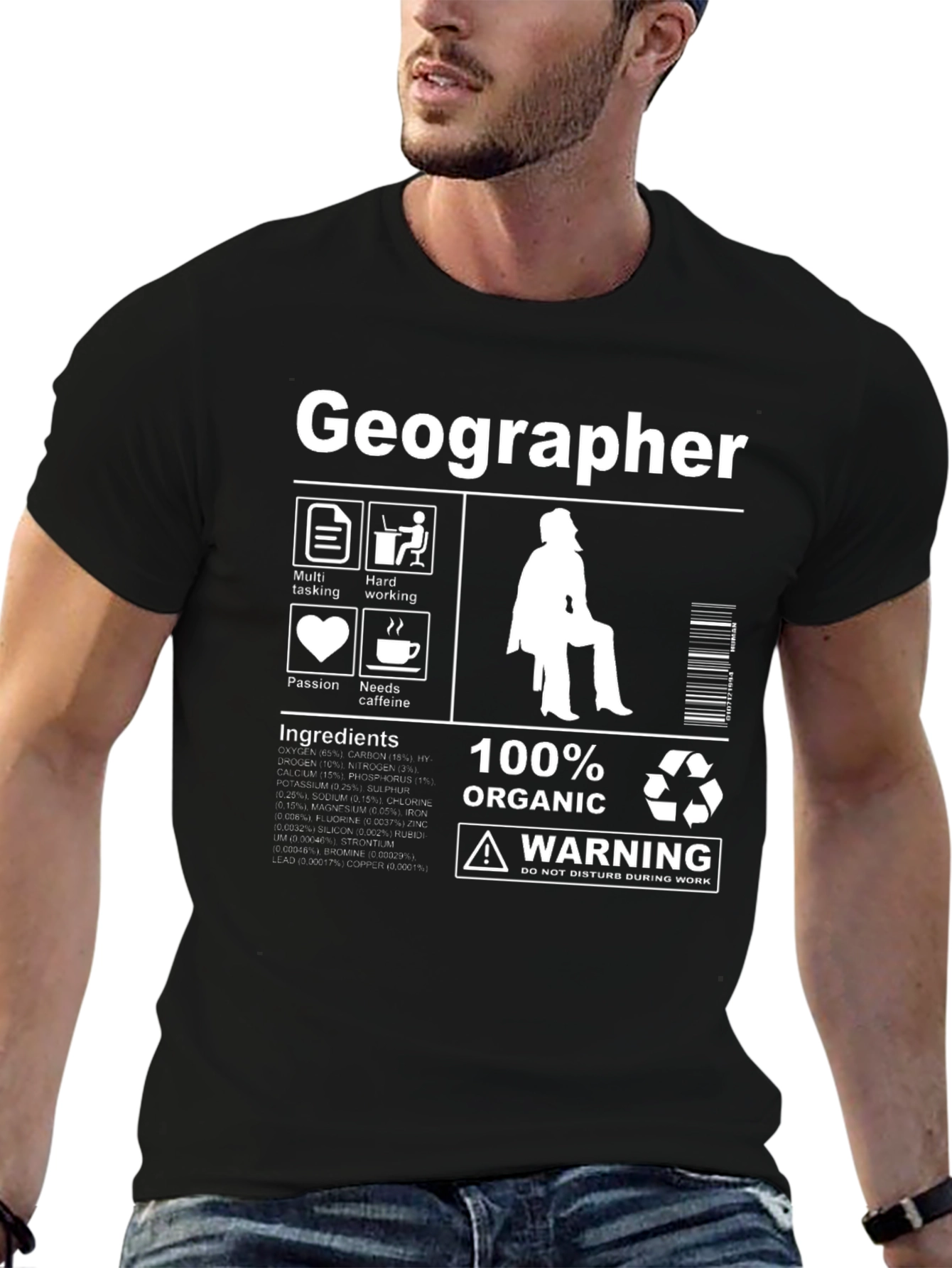 Geographer T-Shirt - 100% Organic Funny Gift