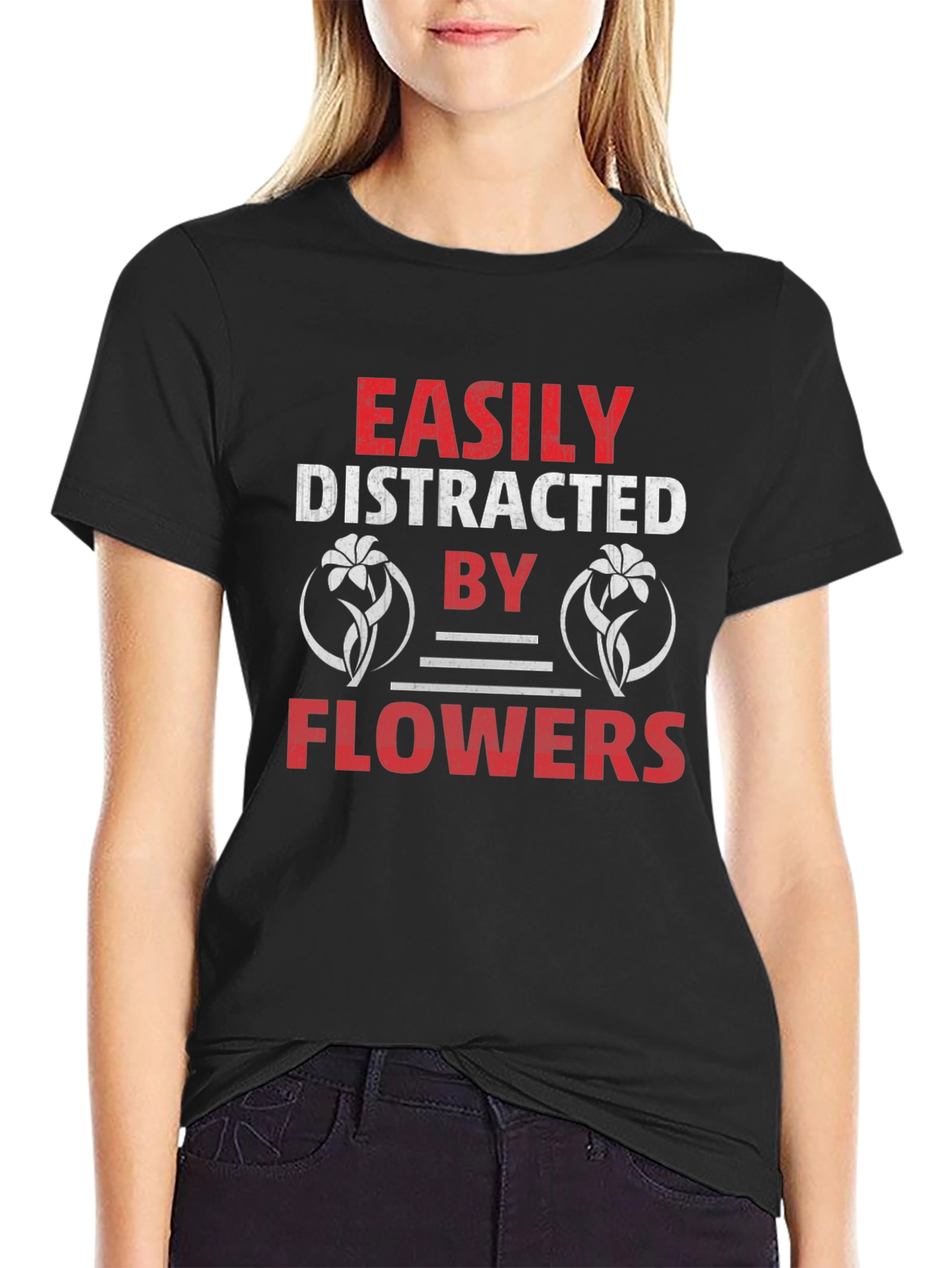 Easily Distracted By Flowers Graphic Tee