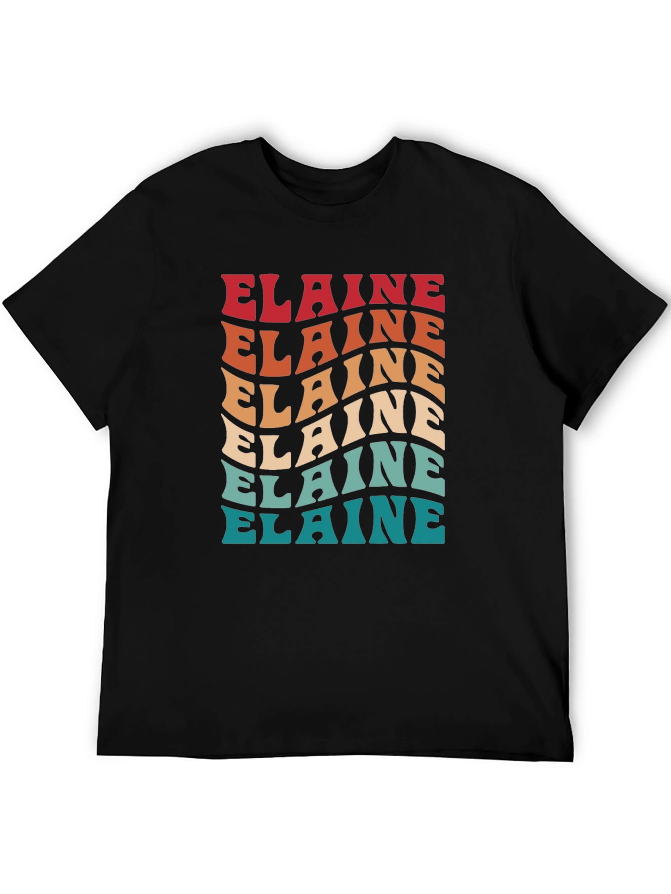 Elaine Retro Wavy Text T-Shirt