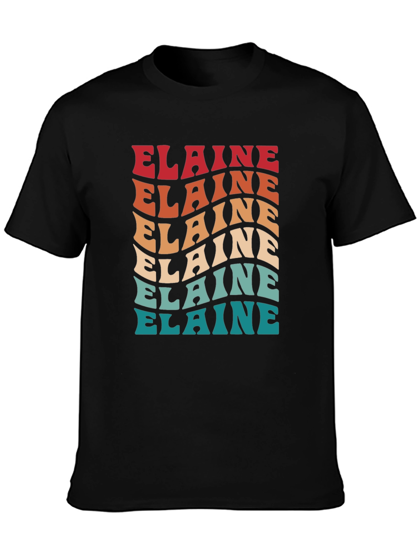 Elaine Retro Wavy Text T-Shirt