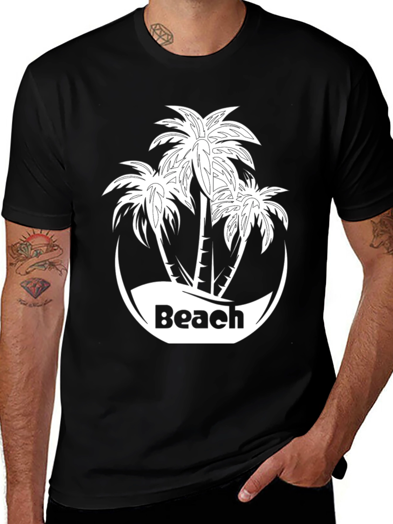 Beach Palm Tree Graphic T-Shirt - Tropical Vacation Tee