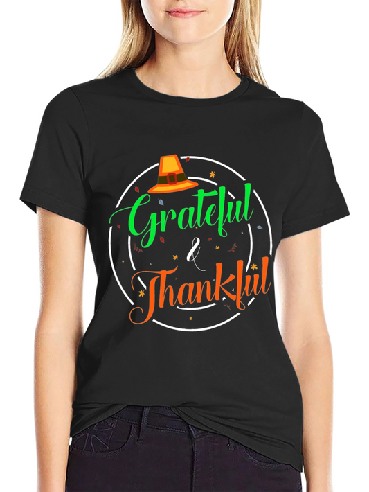 Grateful & Thankful Thanksgiving T-Shirt