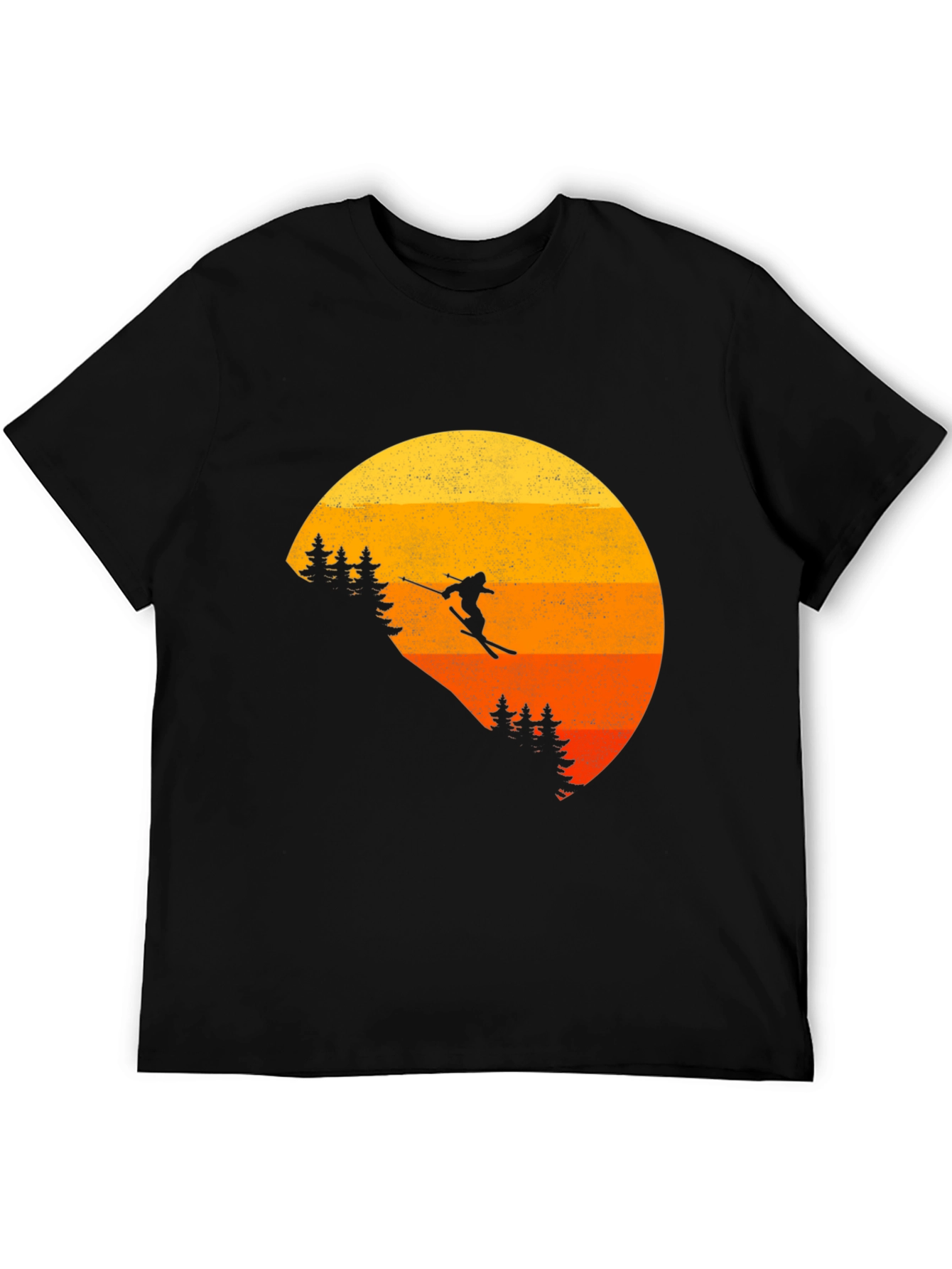 Retro Sunset Skier Graphic Tee