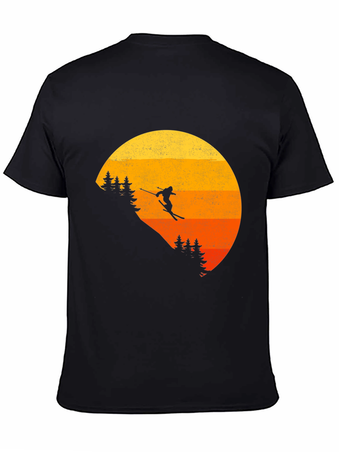 Retro Sunset Skier Graphic Tee