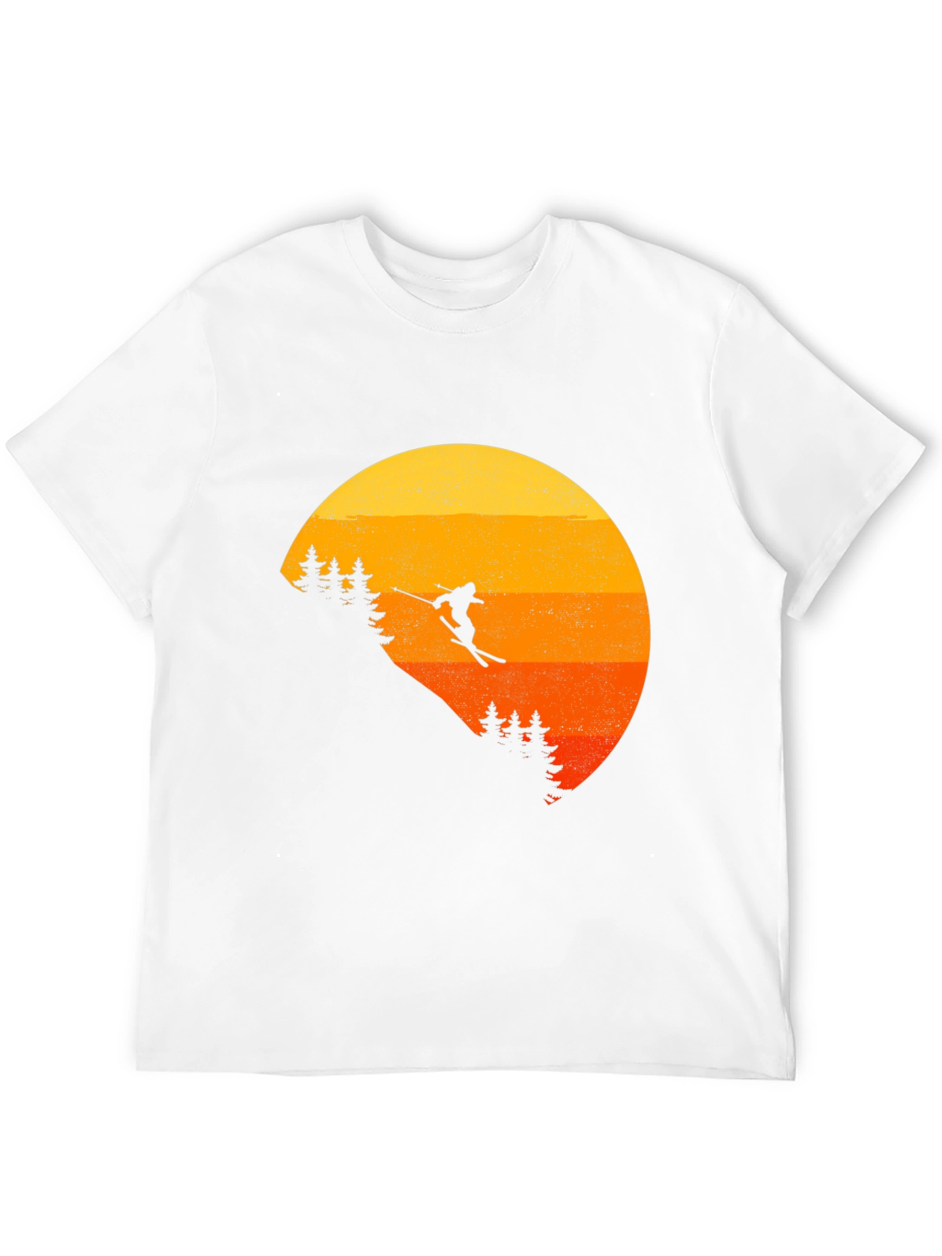 Retro Sunset Skier Graphic Tee