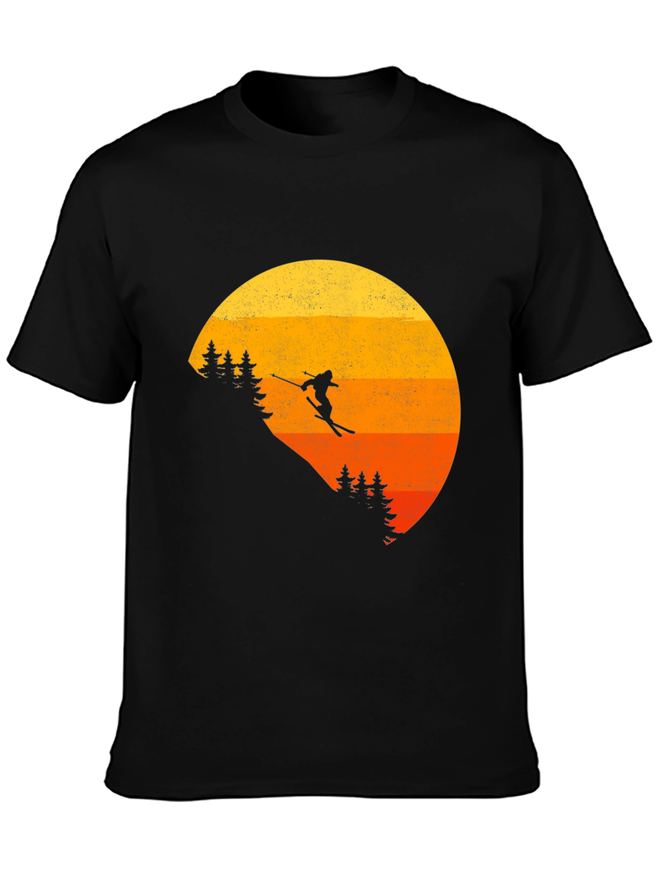 Retro Sunset Skier Graphic Tee