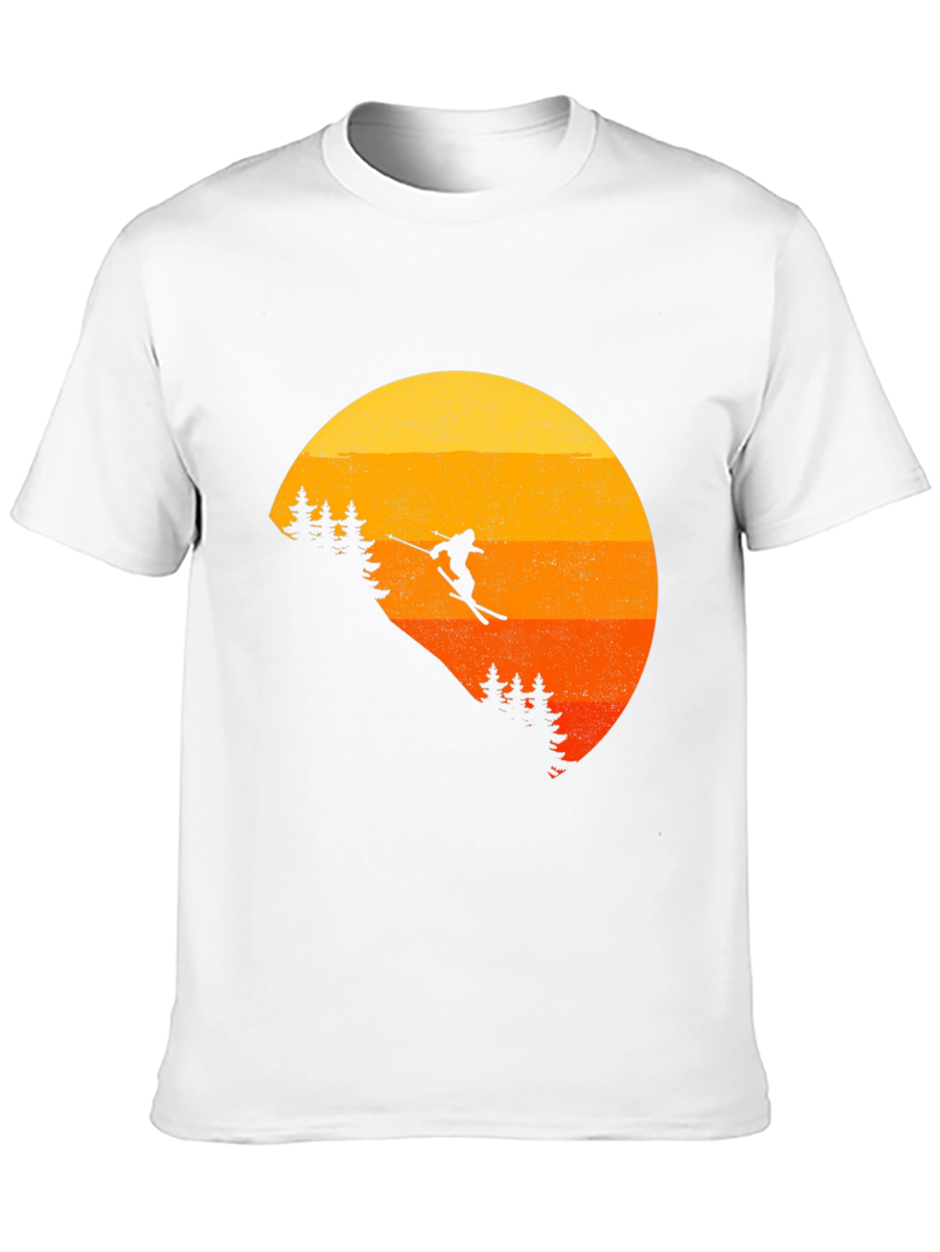 Retro Sunset Skier Graphic Tee
