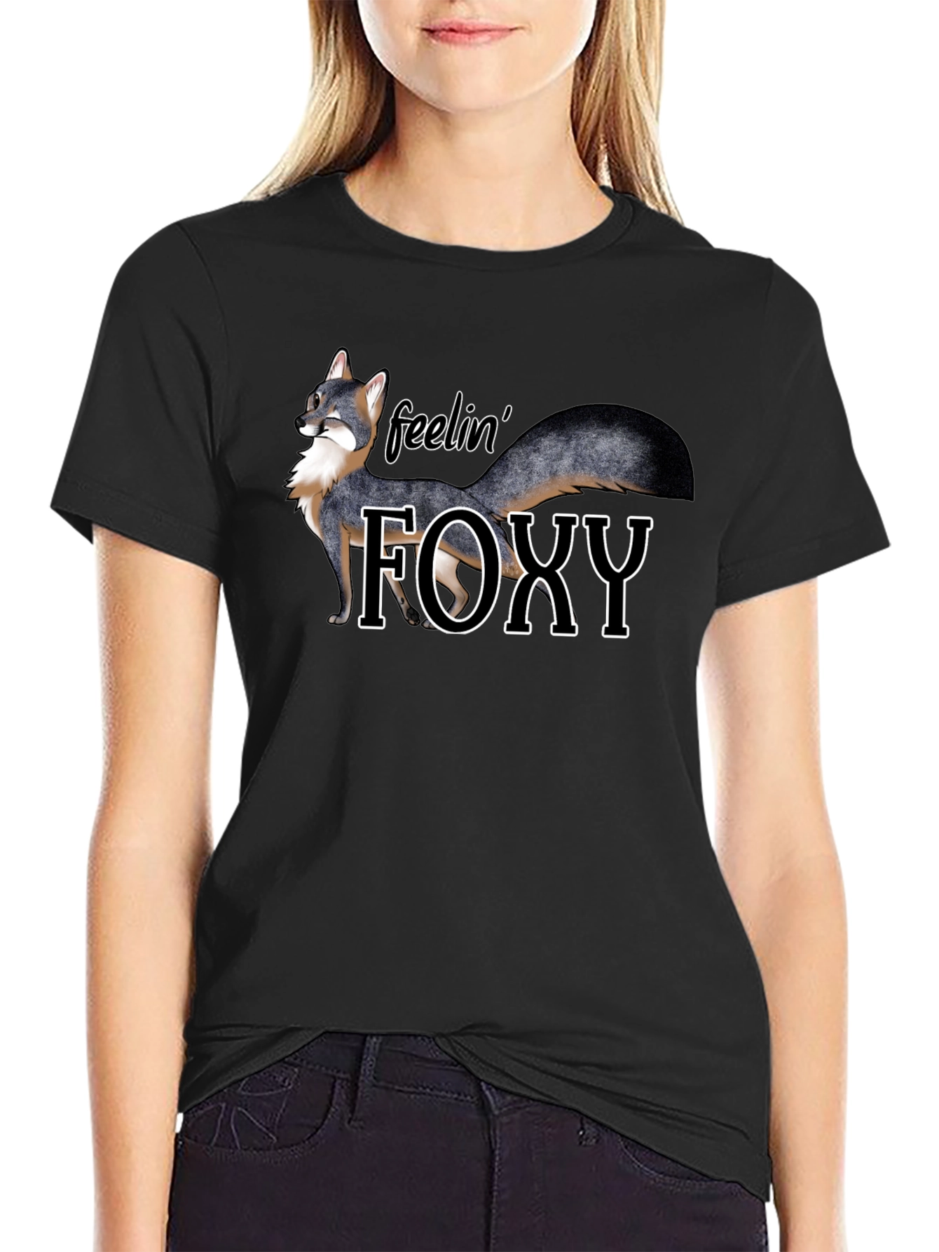 Feelin Foxy Graphic T-Shirt - Black