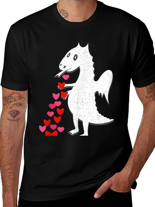 Dragon Love T-Shirt - Whimsical Heart Design