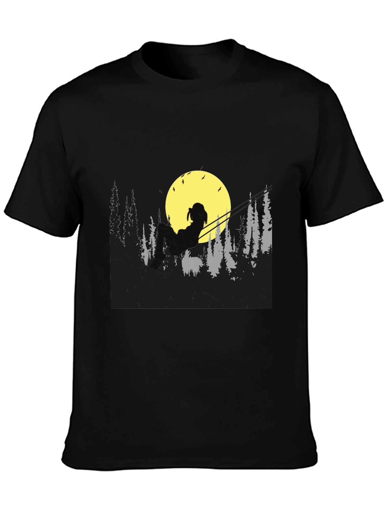 Moonlit Silhouette Tee - Relaxed Night Scene