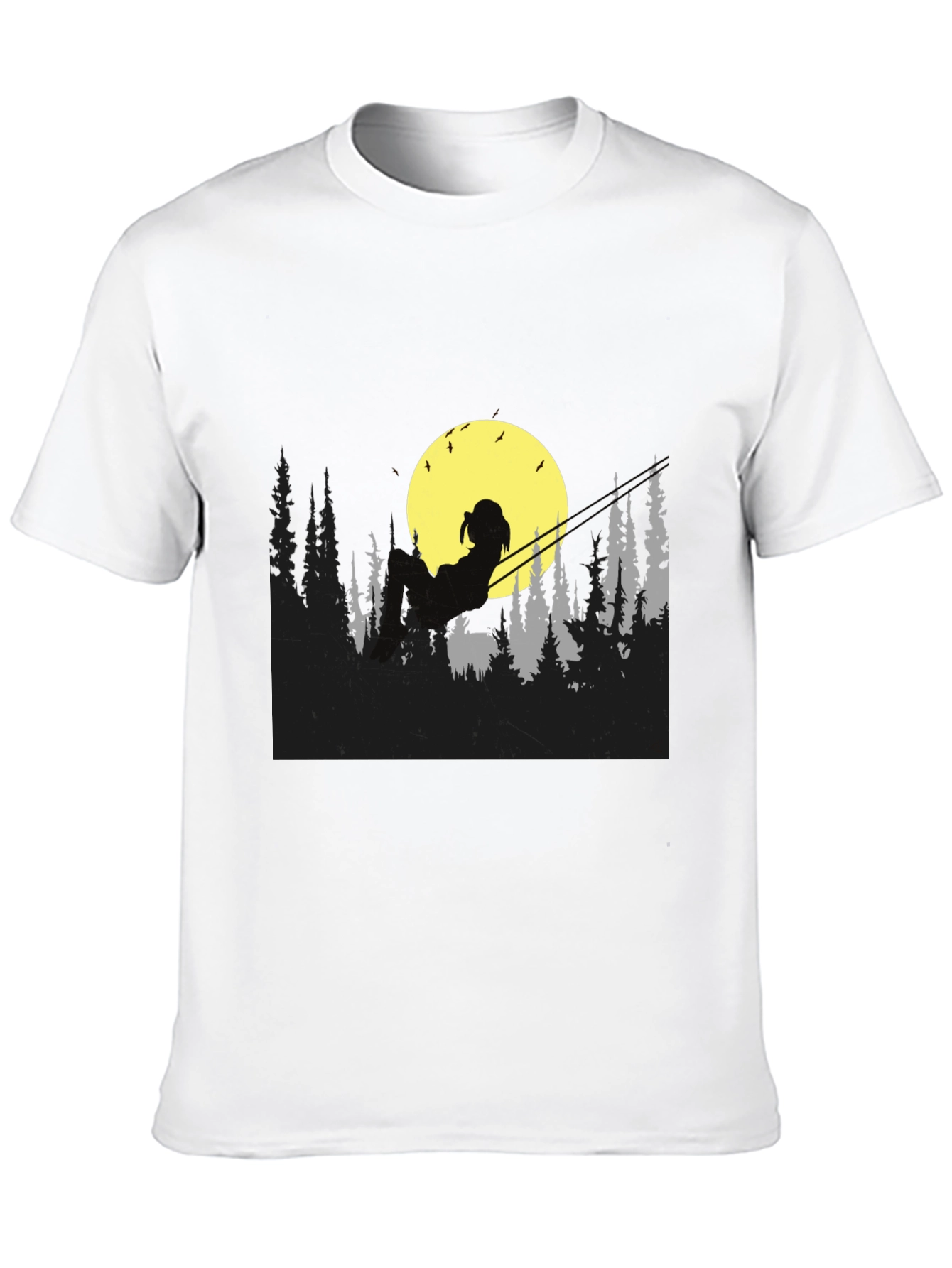Moonlit Silhouette Tee - Relaxed Night Scene