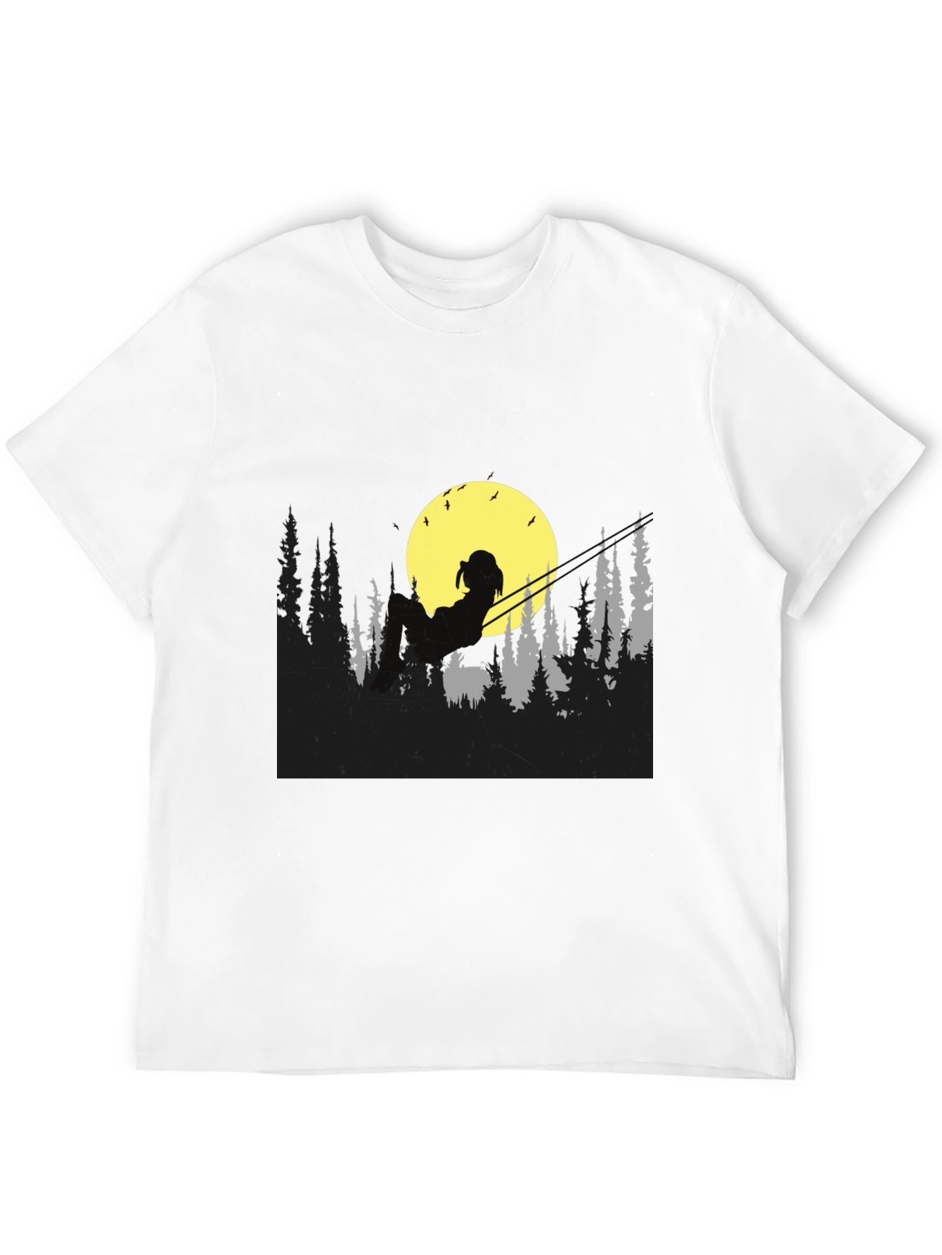 Moonlit Silhouette Tee - Relaxed Night Scene