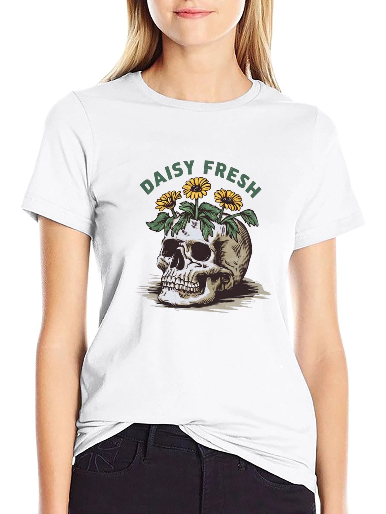 Daisy Fresh Skull Graphic T-Shirt