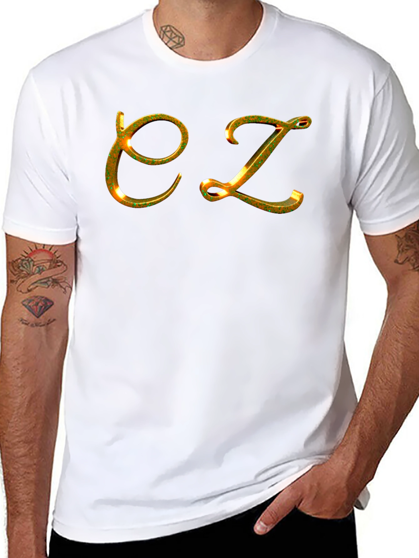 EZ Gold Letter Black Tee