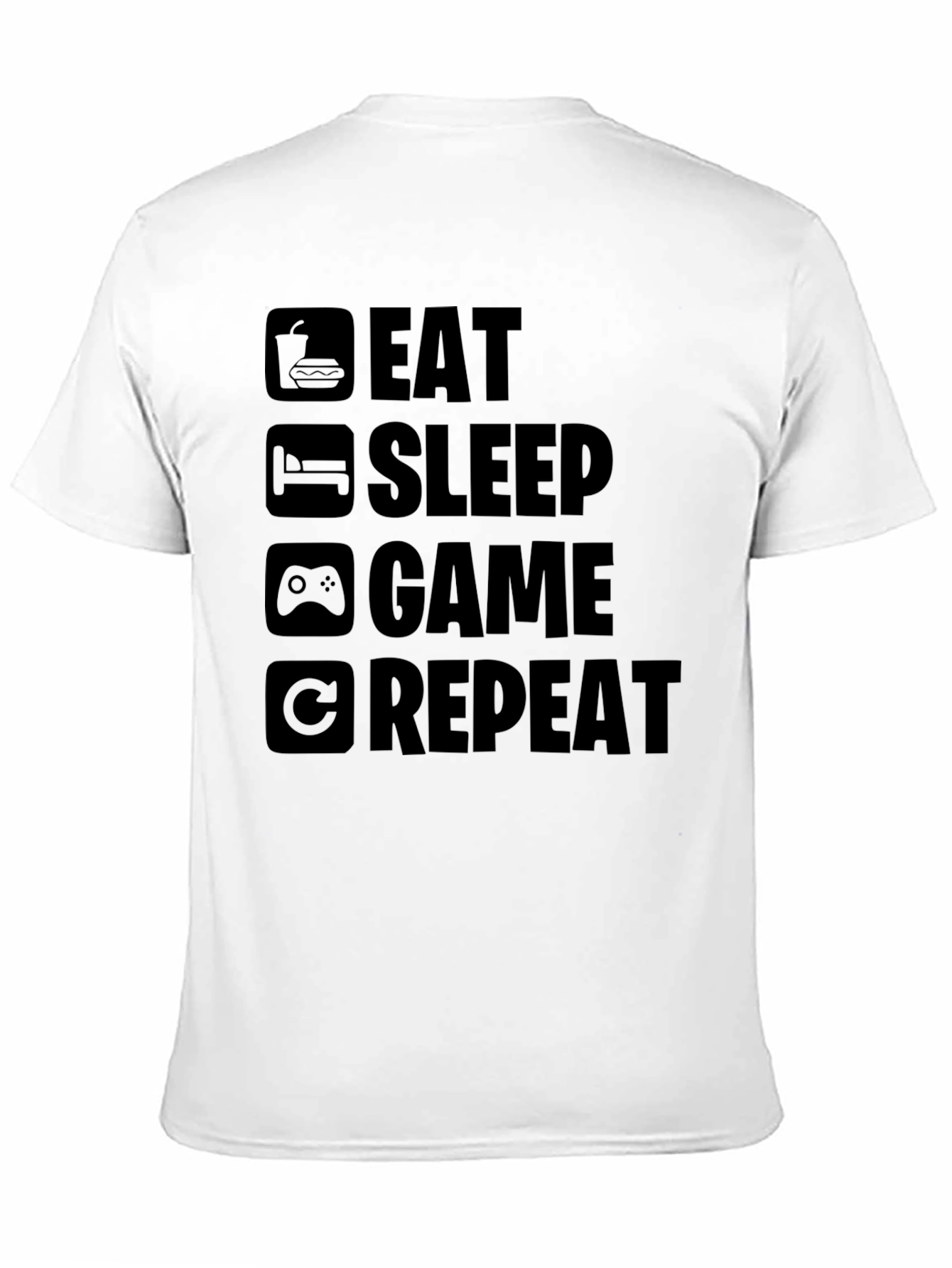 Eat Sleep Game Repeat Black T-Shirt - Gamer Style