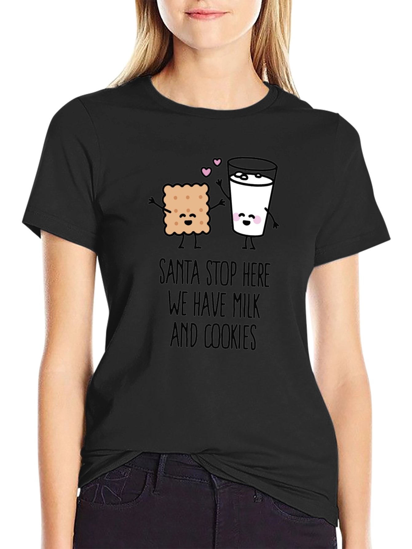 Santa Stop Here Milk & Cookies Graphic Tee