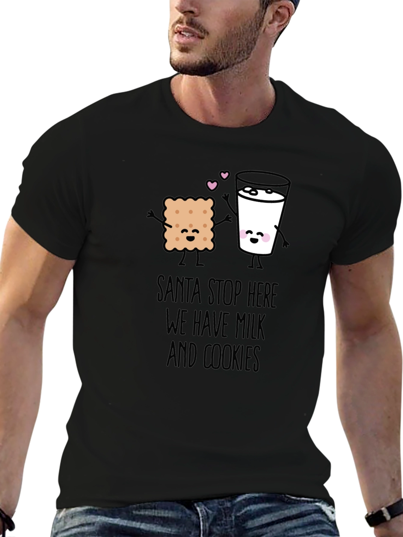 Santa Stop Here Milk & Cookies Graphic Tee
