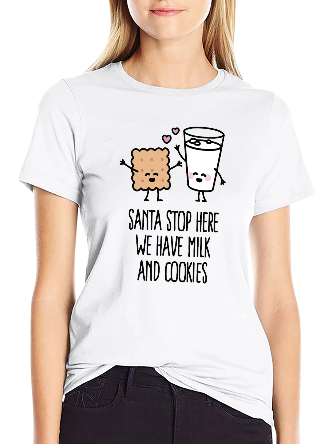 Santa Stop Here Milk & Cookies Graphic Tee