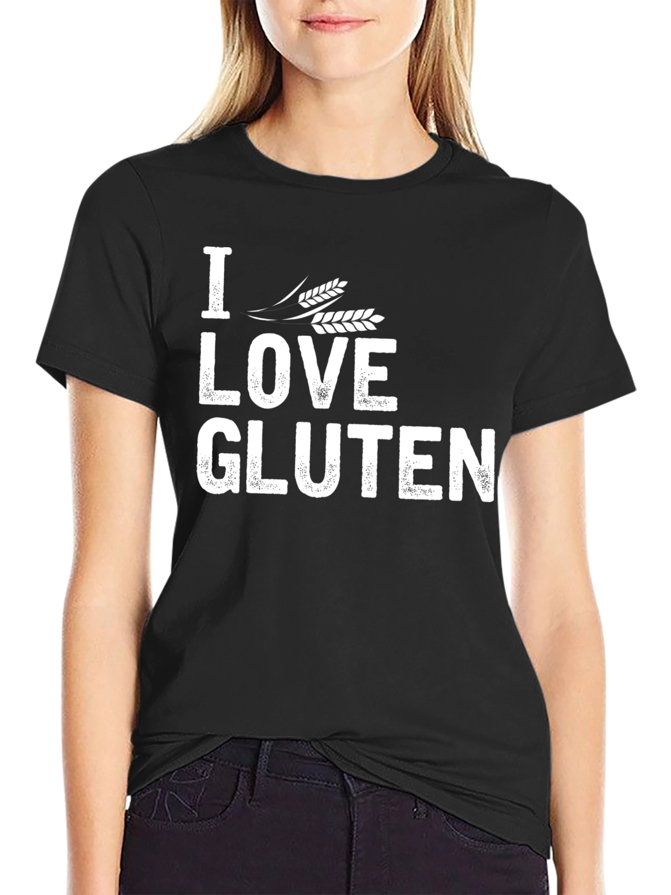 I Love Gluten Graphic Tee - Unisex Black T-Shirt