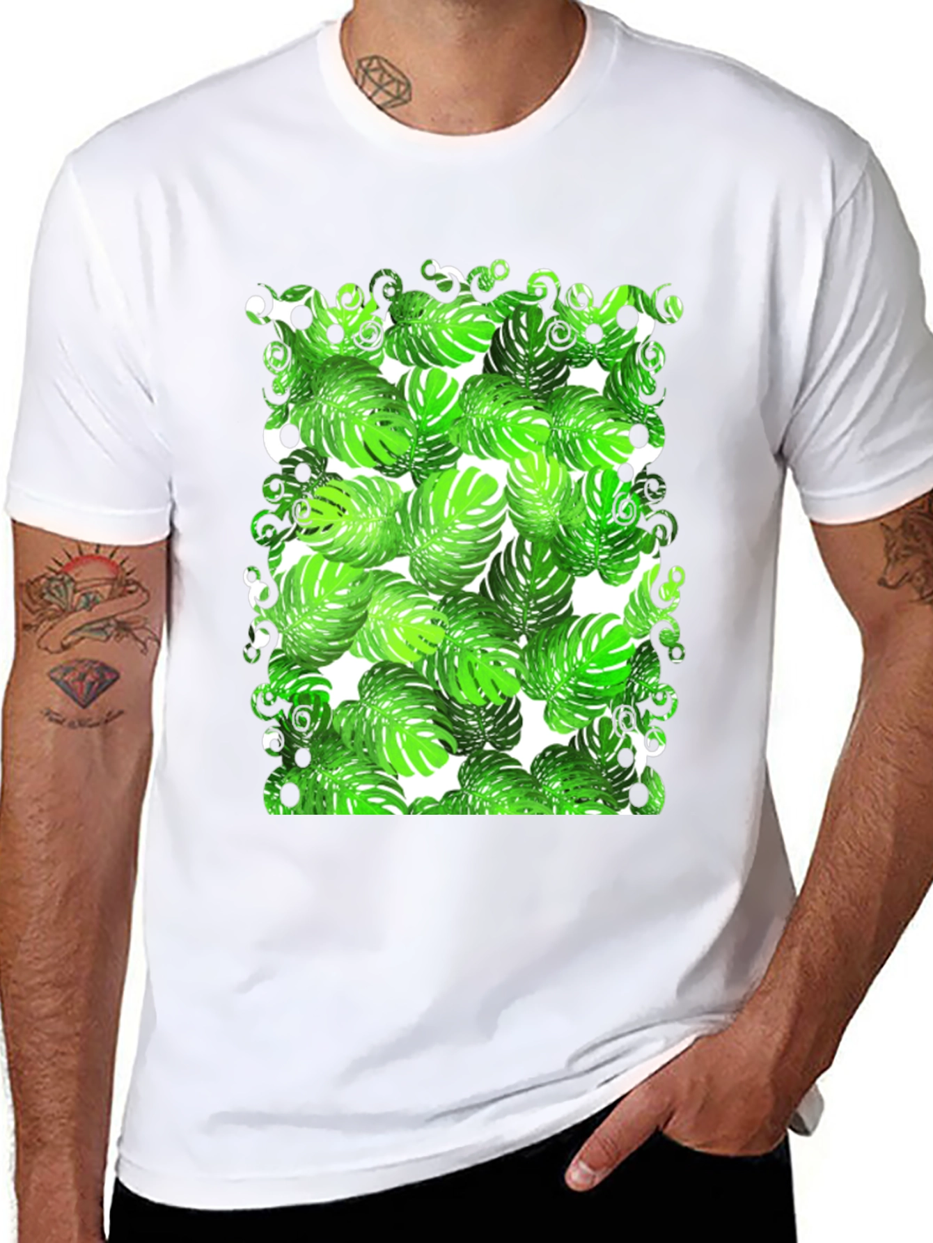Tropical Monstera Leaf T-Shirt - Cool Graphic Tee