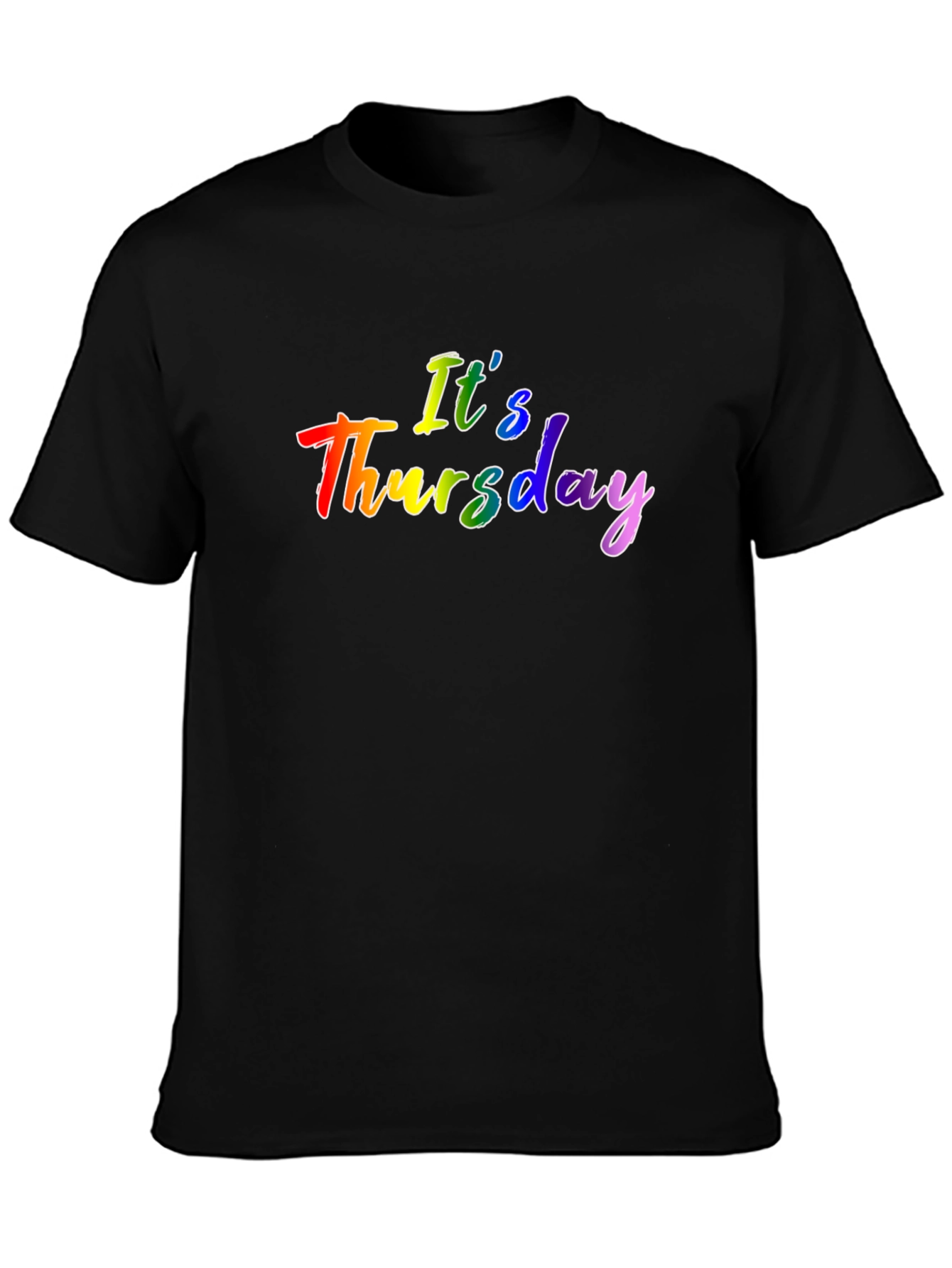 Its Thursday Rainbow Graphic Black T-Shirt