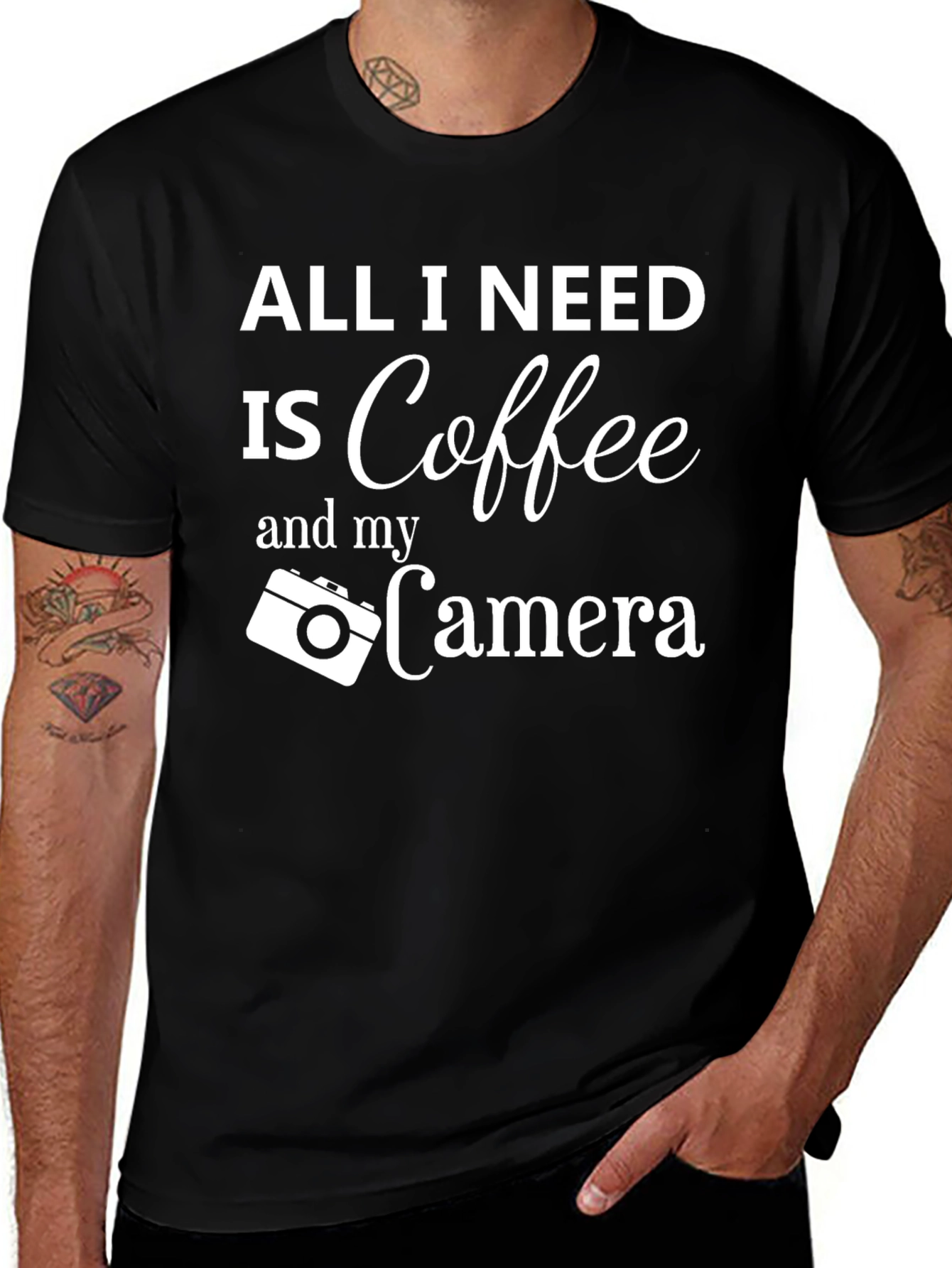 Coffee and Camera T-Shirt: Photographers Essential Tee