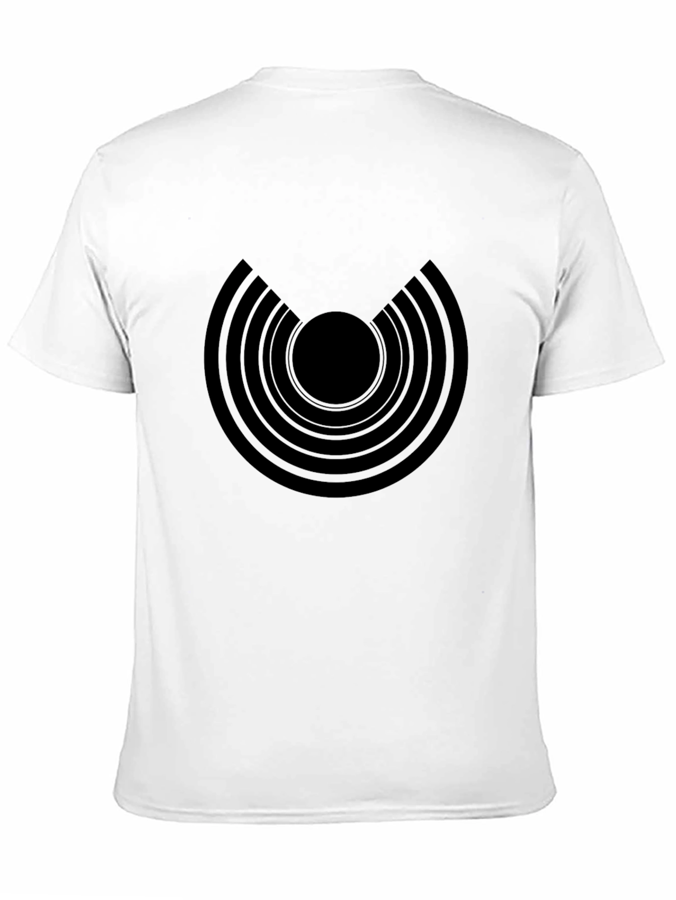 Modern Graphic Tee: Black Concentric Circle Design