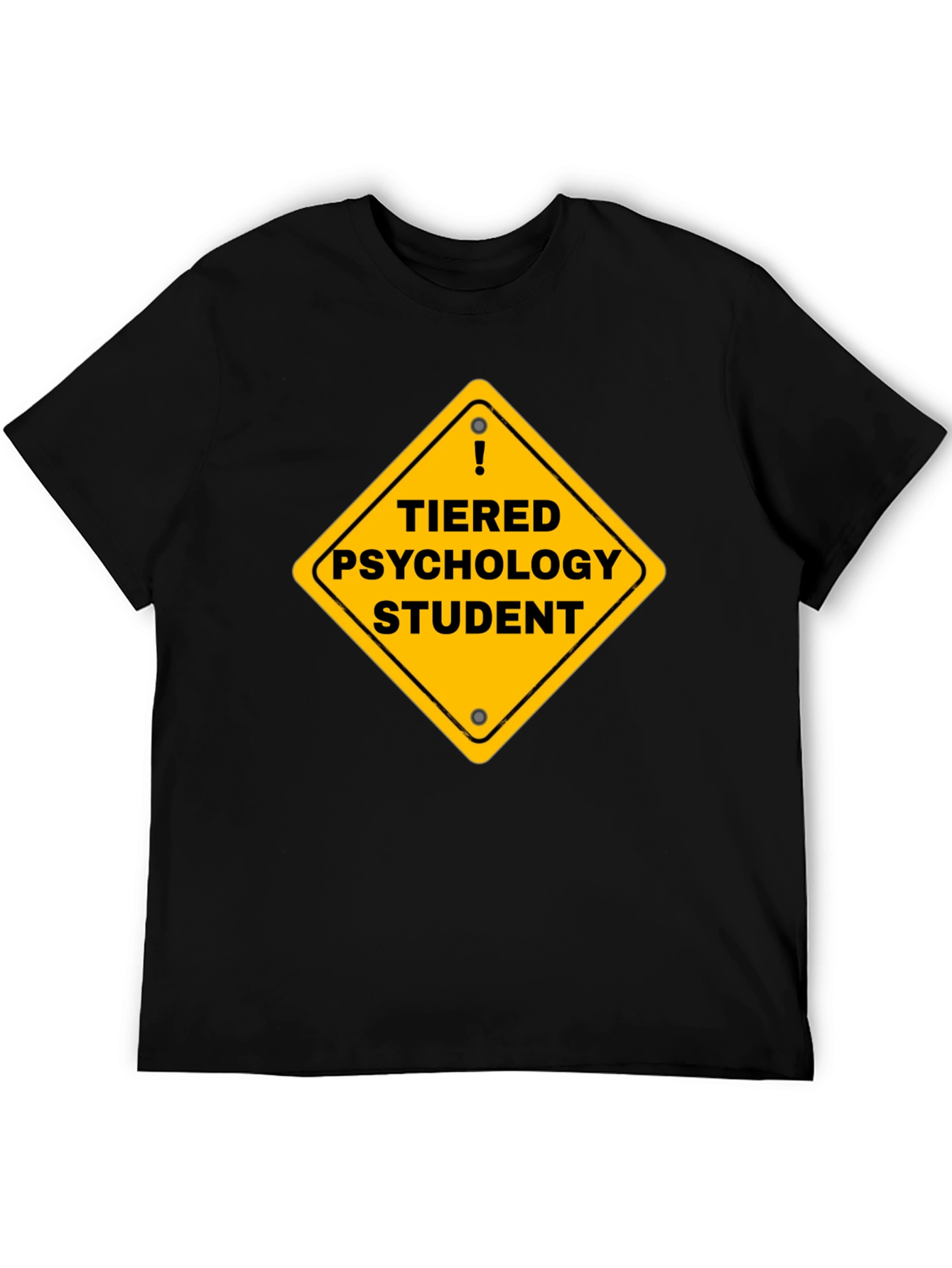 Tiered Psychology Student Graphic Tee - Black