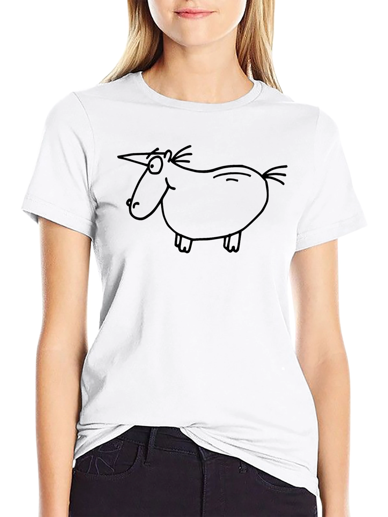 Unicorn Doodle Black T-Shirt