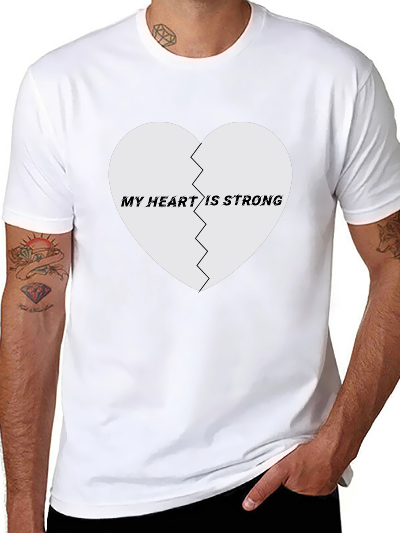 My Heart Is Strong Graphic Tee - Black