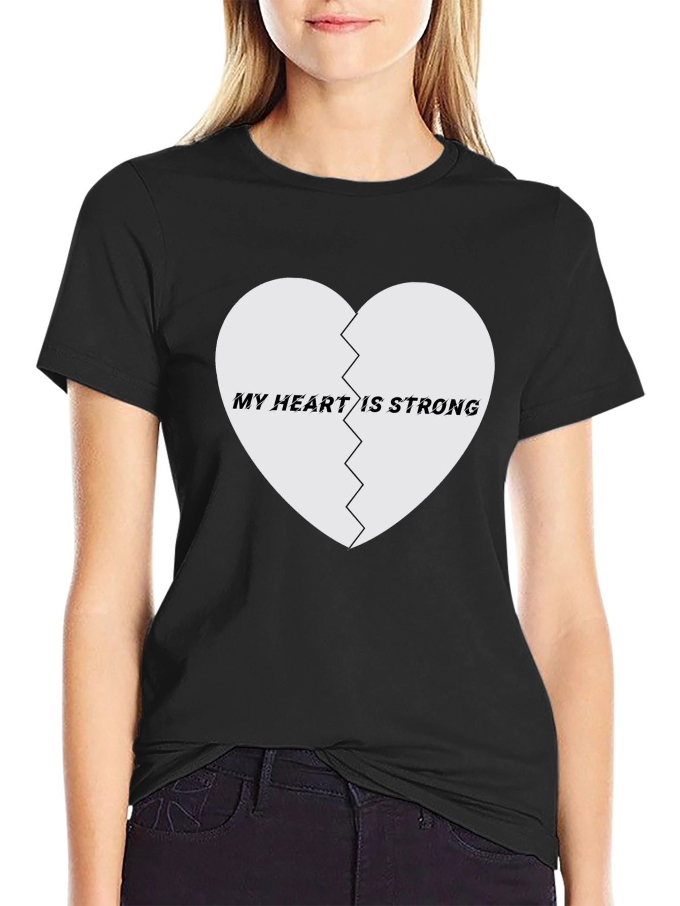 My Heart Is Strong Graphic Tee - Black