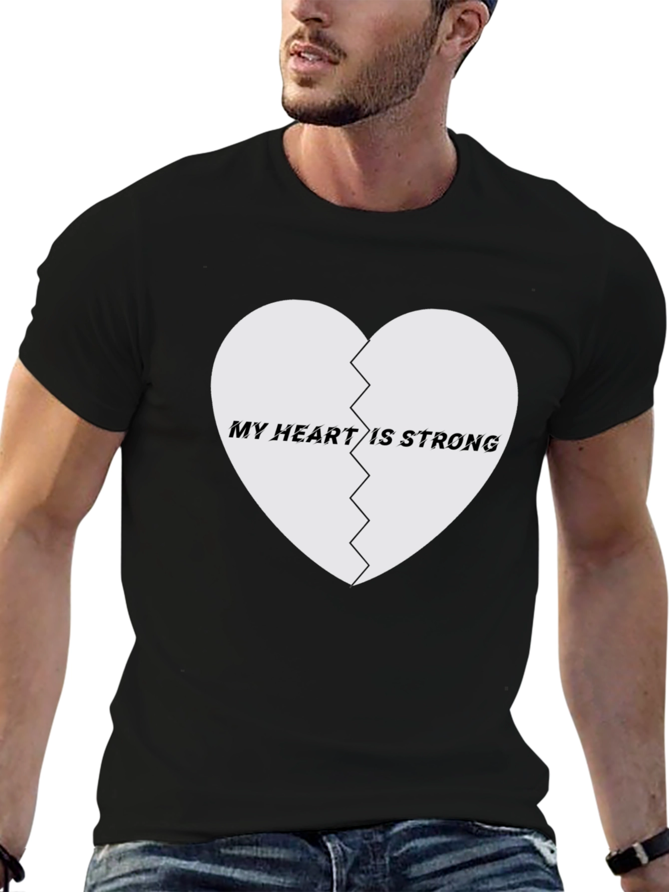 My Heart Is Strong Graphic Tee - Black