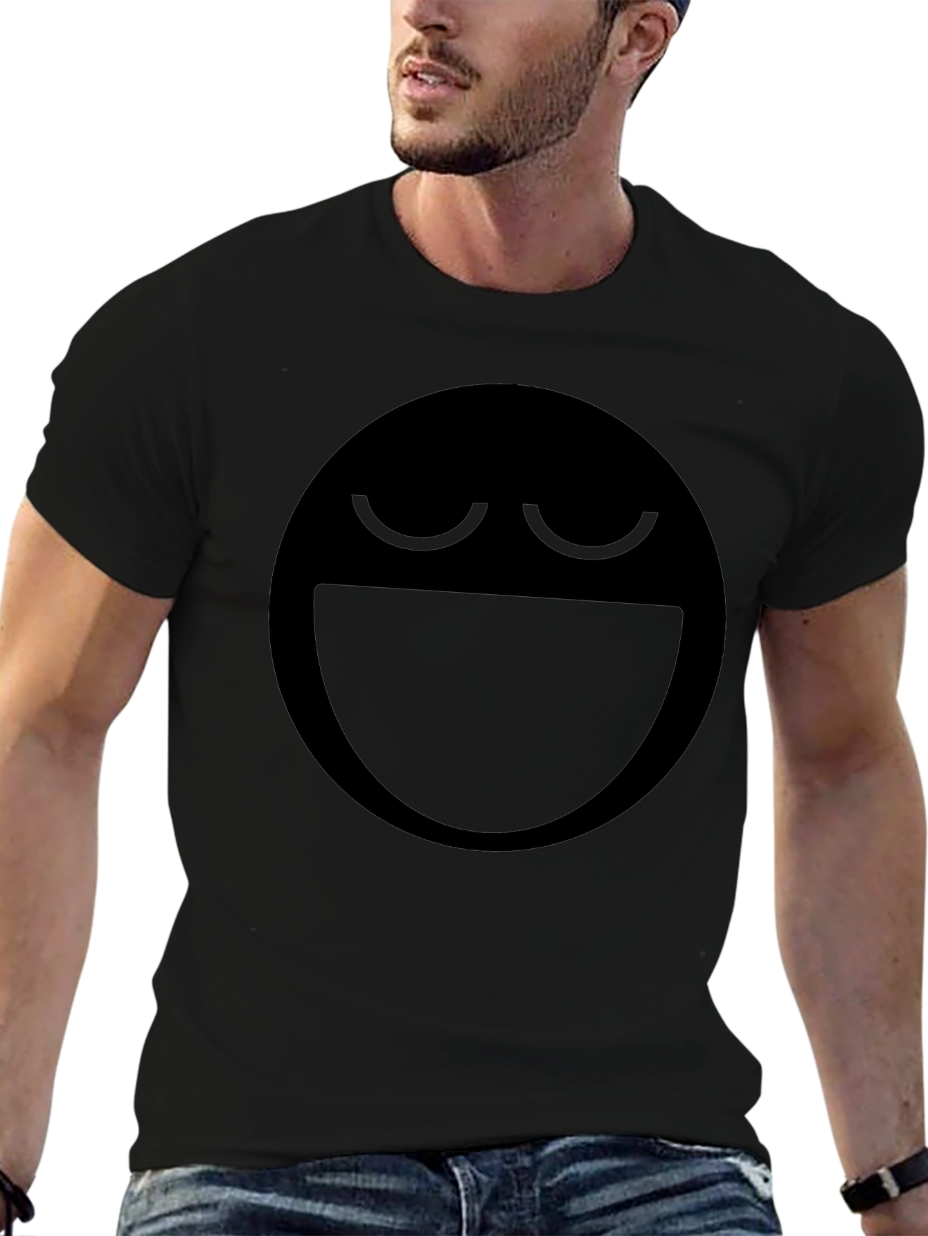 Laughing Face Graphic Tee - Black