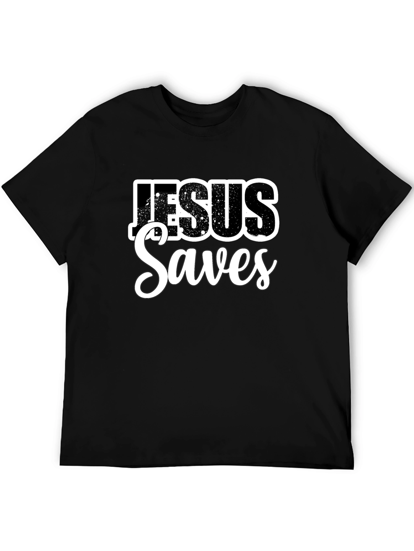 Jesus Saves Black Graphic T-Shirt