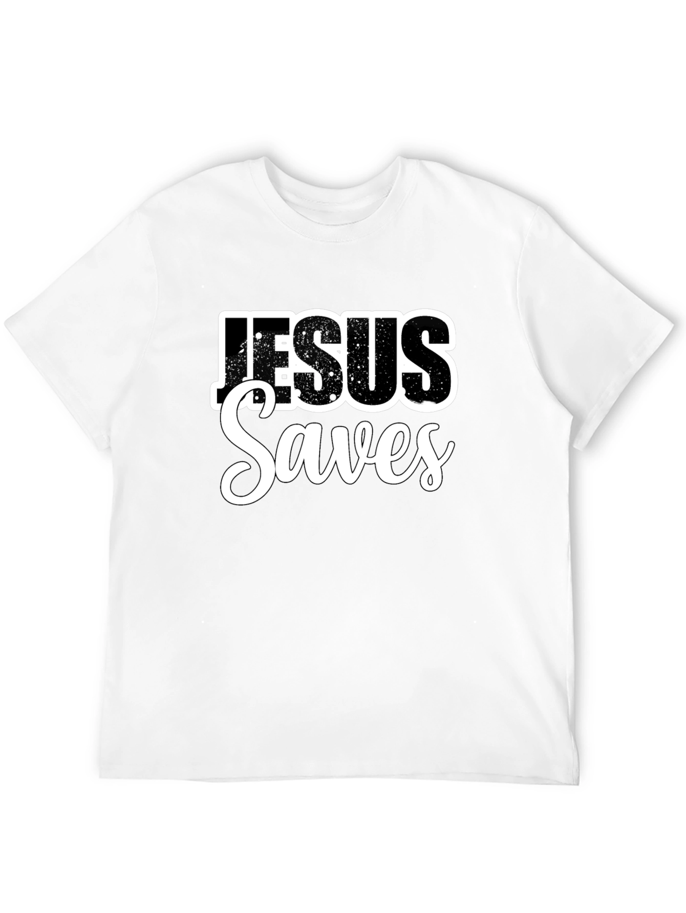 Jesus Saves Black Graphic T-Shirt