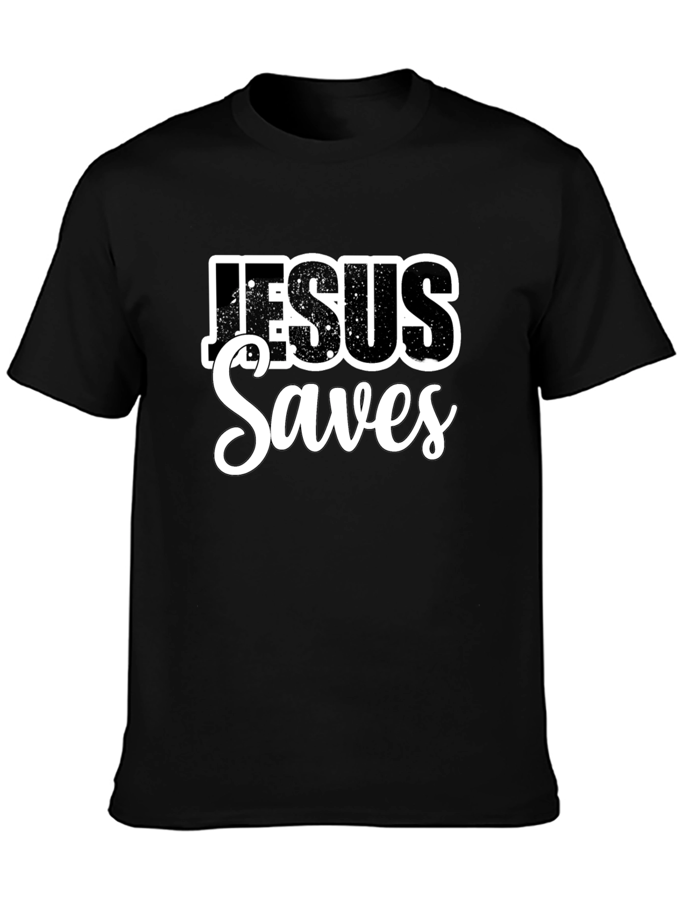 Jesus Saves Black Graphic T-Shirt