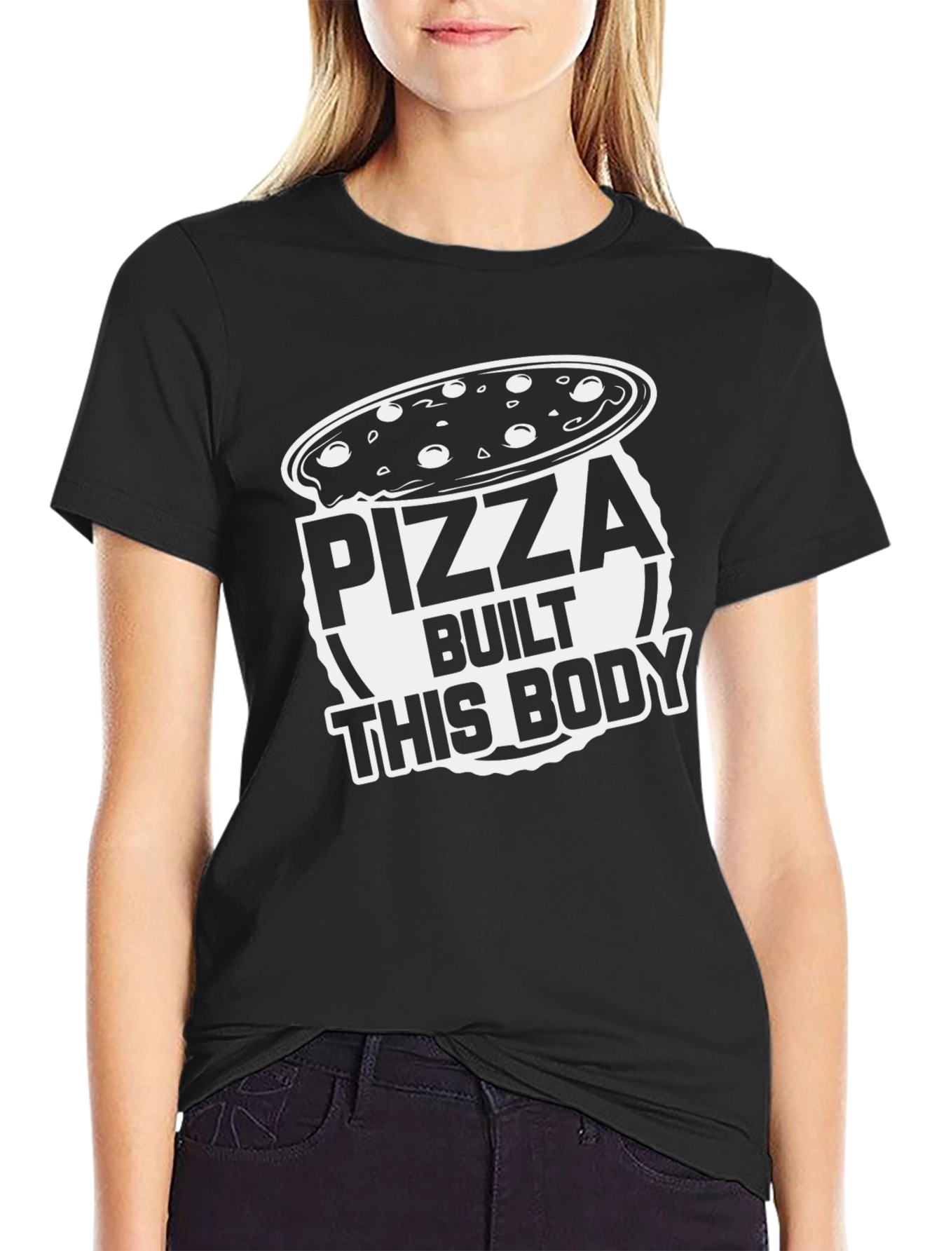 Pizza Built This Body Funny Graphic Tee