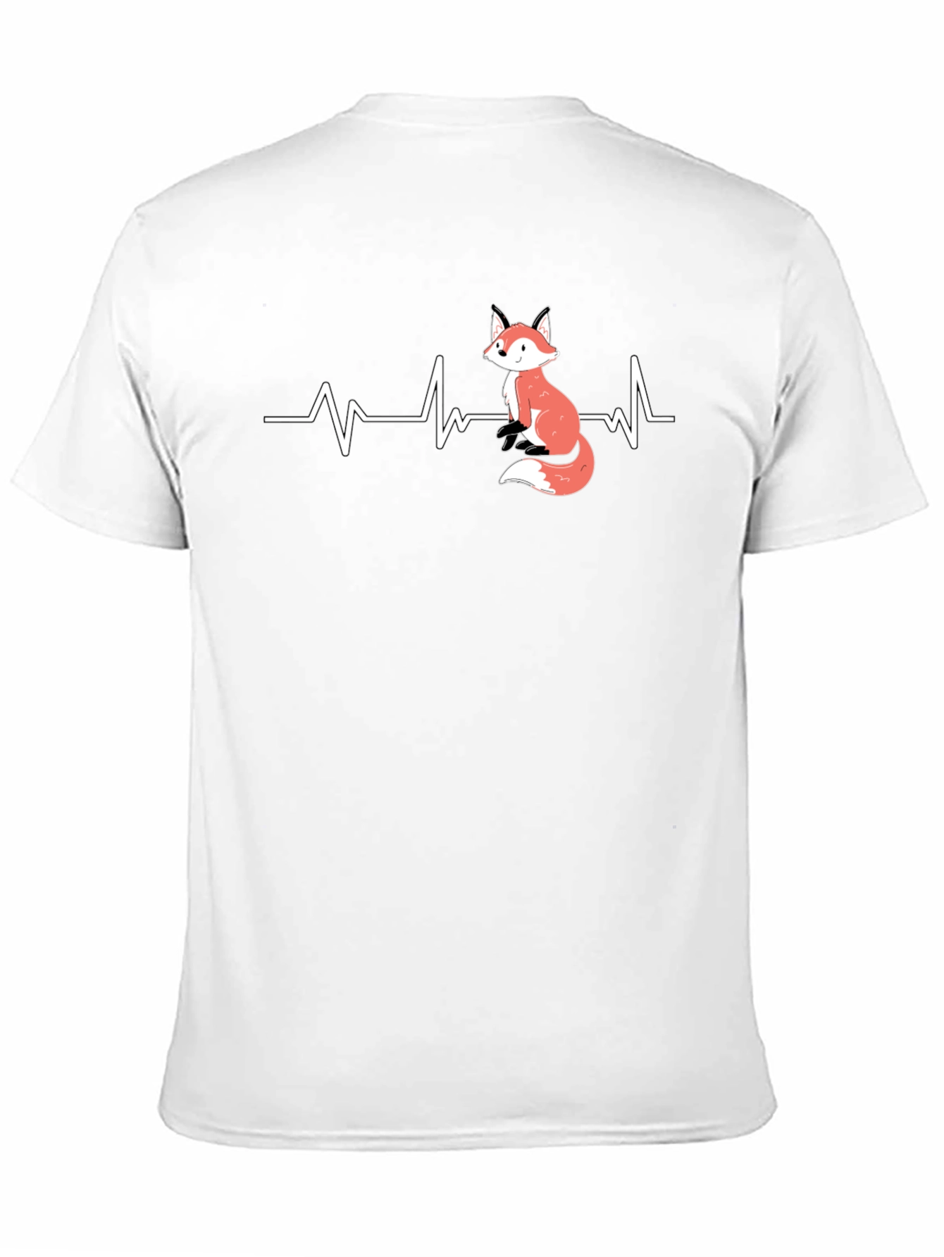 Fox Heartbeat Graphic Tee - Cute Animal Lover Shirt