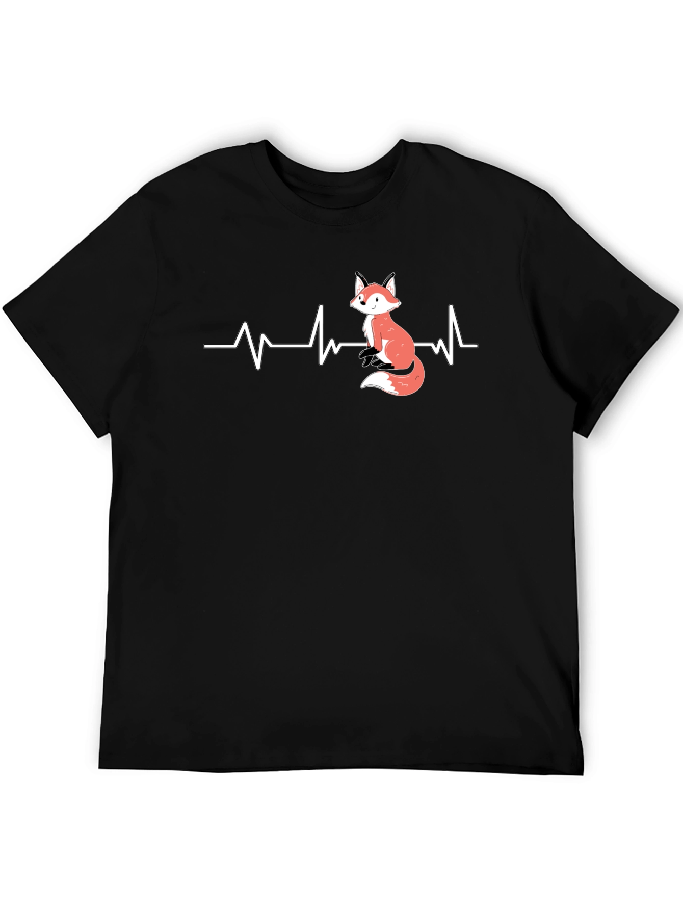 Fox Heartbeat Graphic Tee - Cute Animal Lover Shirt