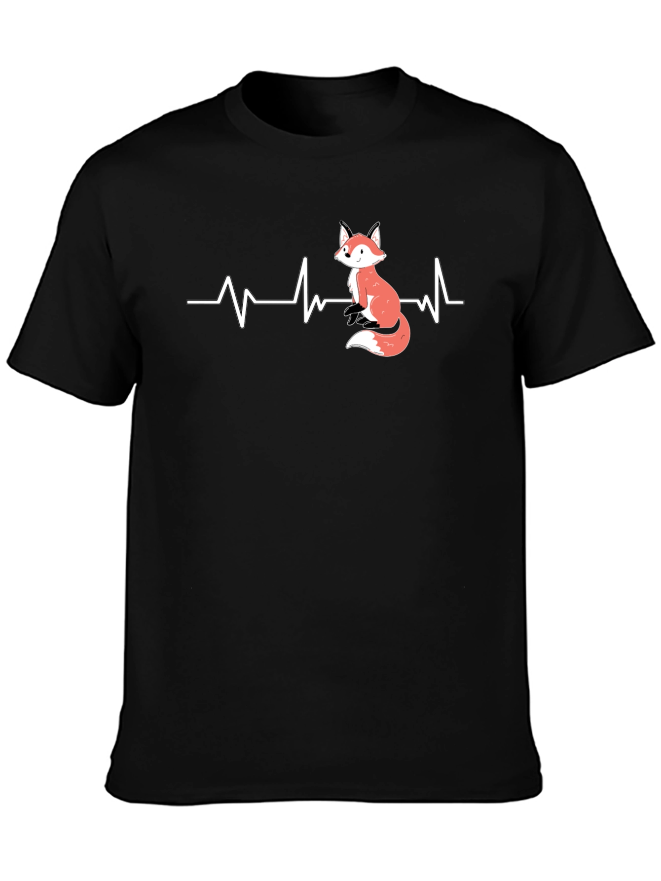 Fox Heartbeat Graphic Tee - Cute Animal Lover Shirt
