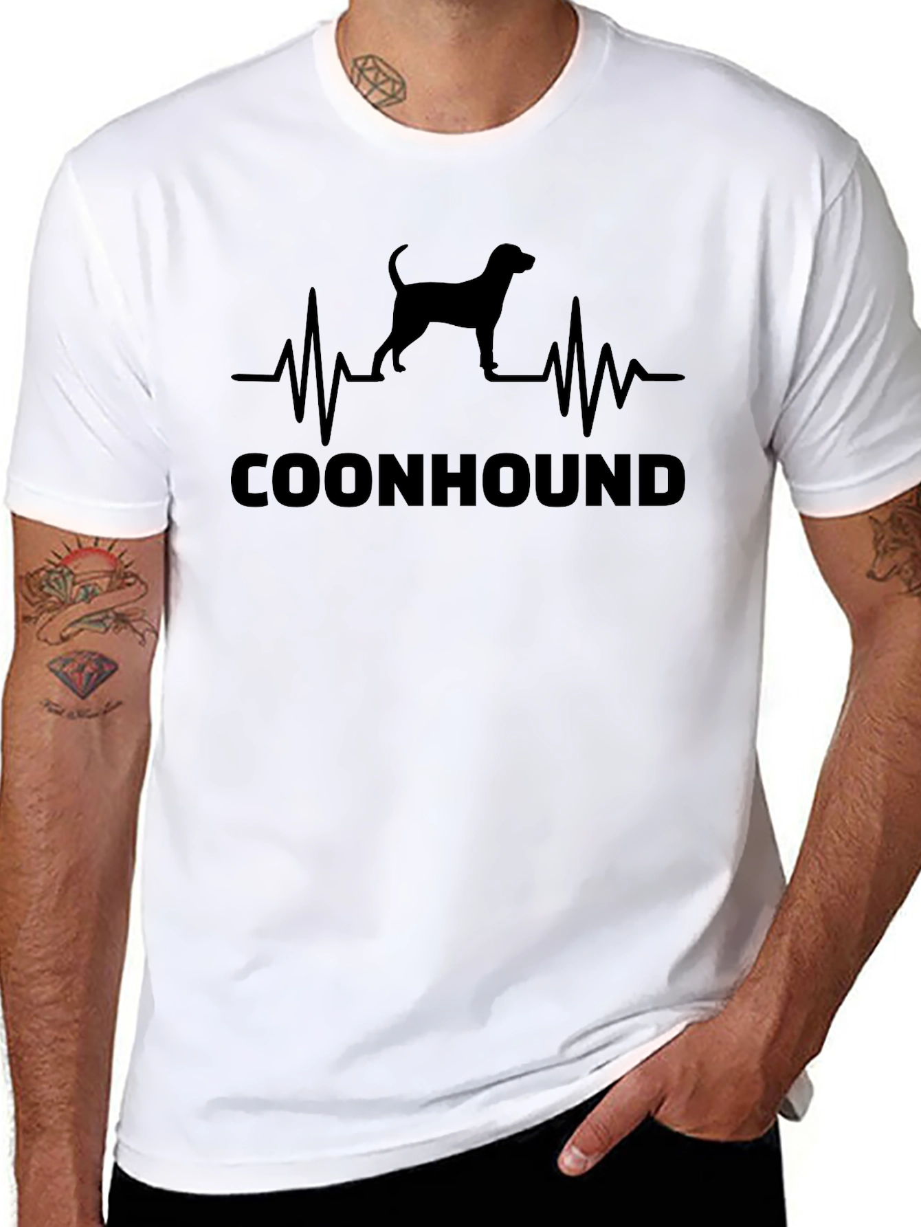 Coonhound Heartbeat T-Shirt - Dog Lover Tee