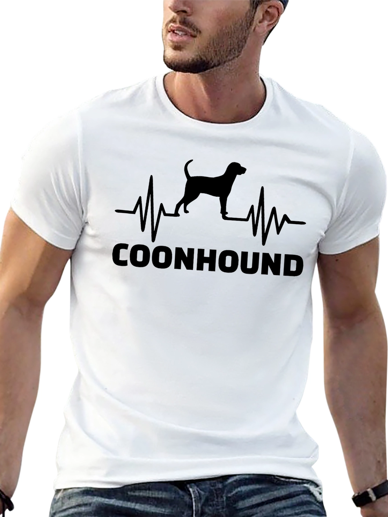 Coonhound Heartbeat T-Shirt - Dog Lover Tee