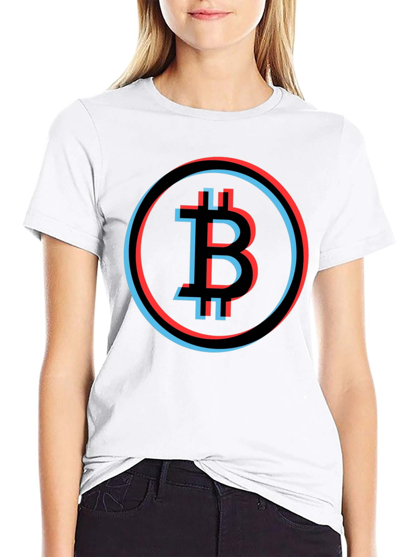 Bitcoin Glitch Graphic Tee - Crypto Currency Fashion