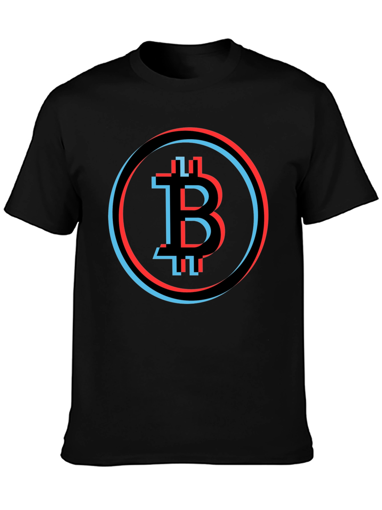 Bitcoin Glitch Graphic Tee - Crypto Currency Fashion