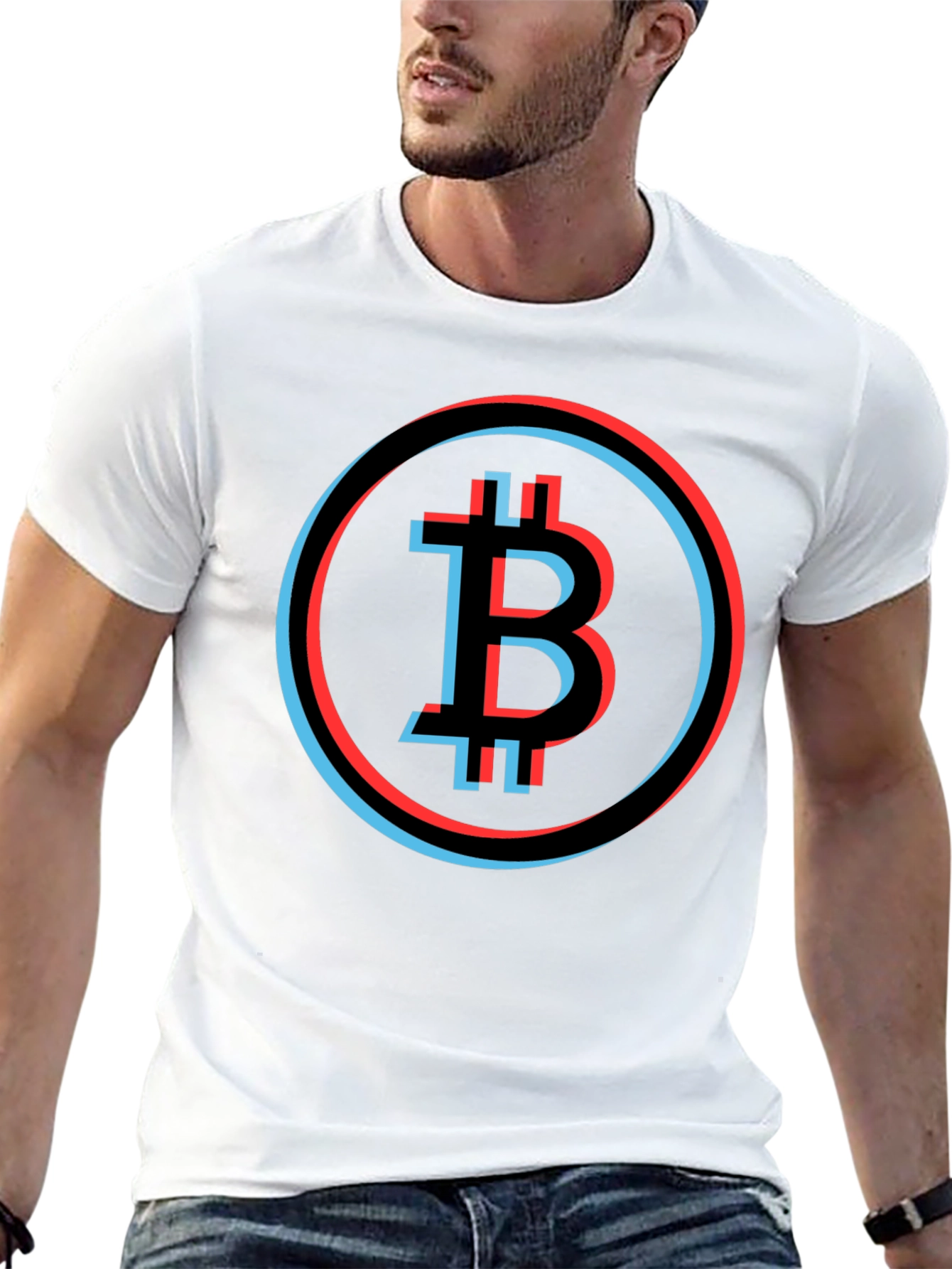 Bitcoin Glitch Graphic Tee - Crypto Currency Fashion