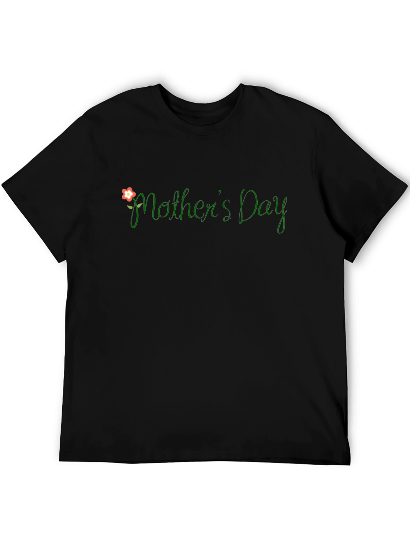 Mothers Day T-Shirt - Floral Green Text Design