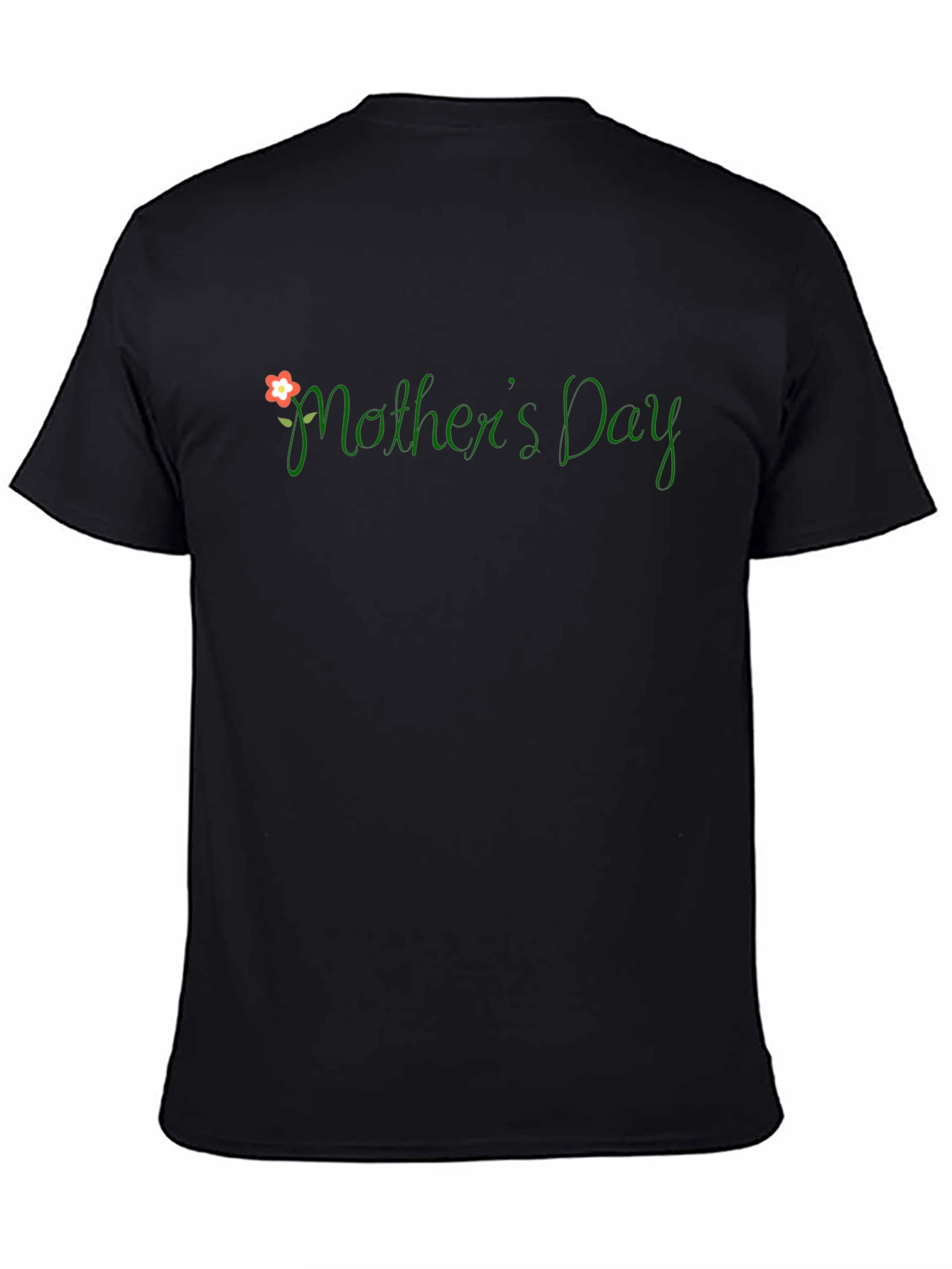 Mothers Day T-Shirt - Floral Green Text Design